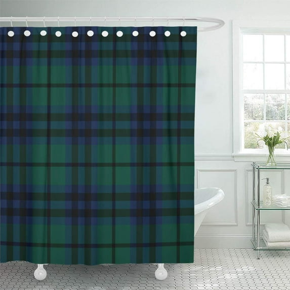 Libin Plaid Keith Clan Blue and Green Tartan Dixon Shower Curtain 60x72 inch