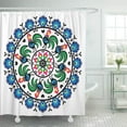 thumbnail image 1 of Libin Polish Traditional Folk Art Pattern in Circle Roosters Wzory Shower Curtain 66x72 inch, 1 of 3