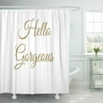 thumbnail image 1 of Libin Pretty Hello Gorgeous Text Girly Girl Girlgirls Shower Curtain 66x72 inch, 1 of 3