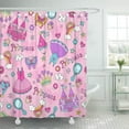 thumbnail image 1 of Libin Princess Seamless Pattern Ballerina Tiara Groovy Fairy Tale Notebook Doodles Shower Curtain 66x72 inch, 1 of 3
