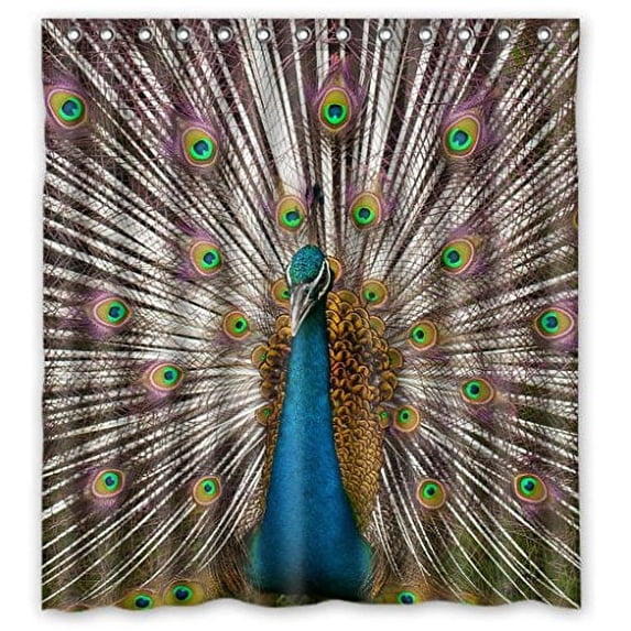 Libin Proud As a Peacock Shower Curtain Polyester Fabric Bathroom Decorative Curtain Size 66x72 Inches