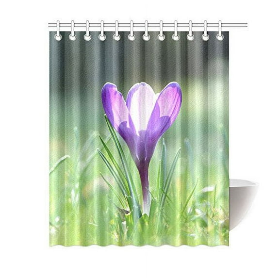 Libin Purple Crocus Bathroom Shower Curtain 60x72 inch
