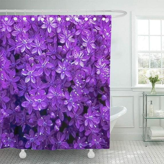 Libin Purple Flowers Violets Shower Curtain 60x72 inch