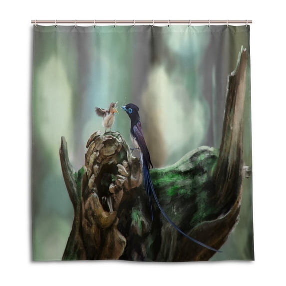 Libin Quarrel With The Bird Shower Curtain Waterproof Bathroom Shower Curtain 36x72 inches