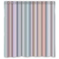thumbnail image 1 of Libin Rainbow Color Vertical Stripe Shower Curtain Polyester Fabric Bathroom Decorative Curtain Size 66x72 Inches, 1 of 3
