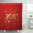 thumbnail image 1 of Libin Realistic Golden Numbers and Festive Confetti Stars Spiral Ribbons Shower Curtain 60x72 inch, 1 of 3