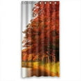 thumbnail image 1 of Libin Red Autumn Trees And Glinting River Shower Curtain Polyester Fabric Bathroom Decorative Curtain Size 36x72 Inches, 1 of 3