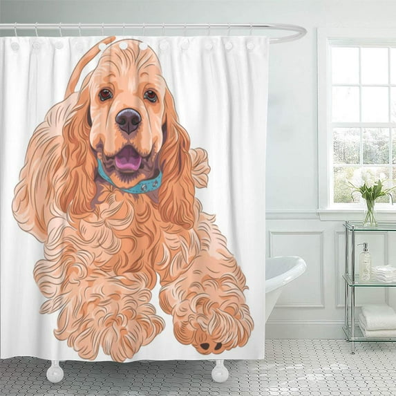 Libin Red Portrait of Cute Sporting Dog Breed American Shower Curtain 60x72 inch