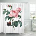 thumbnail image 1 of Libin Red Vintage Botanical of Roses by Redoute Finest Premium Shower Curtain 66x72 inch, 1 of 3