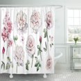 thumbnail image 1 of Libin Red Watercolor of Roses Peonies Collection Garden Pink Flowers Shower Curtain 66x72 inch, 1 of 3