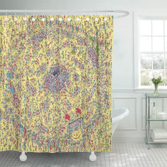 Libin Red Wheres Where Waldo Great Ball Game Wally Childrens Shower Curtain 66x72 inch
