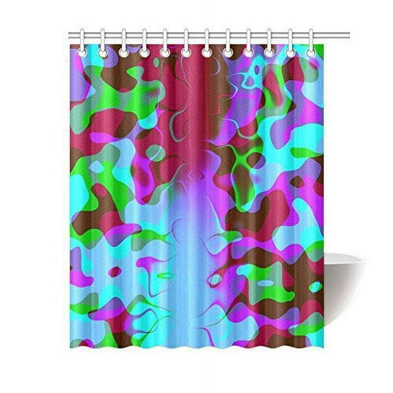 Libin Retro Abstract Colorsplash Bathroom Waterproof Fabric Shower Curtain 60x72 inches