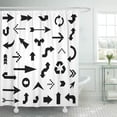 thumbnail image 1 of Libin Retro Curve Lots of Black Arrows Dot Turn Circle Shower Curtain 66x72 inch, 1 of 3