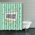 thumbnail image 1 of Libin Ribbon Banner Text Good Luck Emotion Shower Curtains Bathroom Curtain 60x72 Inch, 1 of 3