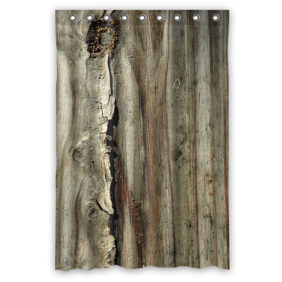 Libin Rustic Old Barn Wood Waterproof Shower Curtain Bathroom Decor Sets with Hooks 48x72 Inches