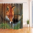 thumbnail image 1 of Libin Safari Wild Animal Fox Lying on Grass Polyester Fabric Bath Curtain, Bathroom Shower Curtain 66x72 inches, 1 of 3