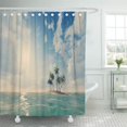 thumbnail image 1 of Libin Sea Small Tropical Island Few Palm Trees at Daytime Shower Curtain 66x72 inch, 1 of 3