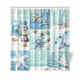 thumbnail image 1 of Libin Sea Theme Sandy Beach Shower Curtain, Wooden Starfish Seashells Polyester Fabric Shower Curtain Bathroom Sets 66x72 Inches, 1 of 3