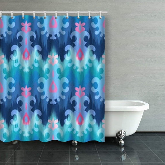 Libin Seamless Ikat Pattern Shower Curtains Bathroom Curtain 60x72 Inch