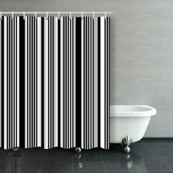 Libin Seamless Pattern Striped Abstract Minimalistic Classic Stripe Shower Curtains Bathroom Curtain 60x72 Inch