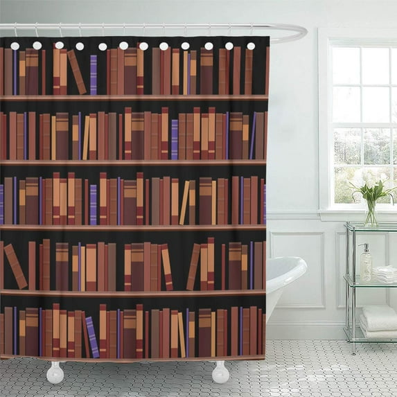 Libin Seamless Simple Classic Library Use This Pattern for Your Design Shower Curtain 60x72 inch