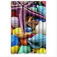 thumbnail image 1 of Libin Seashells Shower Curtain Polyester Fabric Bathroom Decorative Curtain Size 48x72 Inches, 1 of 3