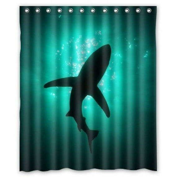 Libin Sharks Shower Curtain Polyester Fabric Bathroom Decorative Curtain Size 60x72 Inches
