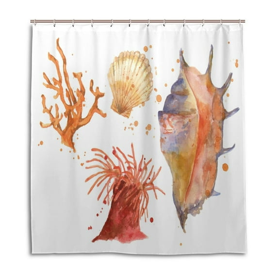 Libin Shell Shower Curtain Waterproof Bathroom Shower Curtain 48x72 inches