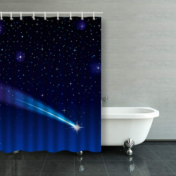 Libin Shooting Star Going Across A Starry Sky Shower Curtain Bathroom Curtain 48x72 inches