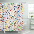 thumbnail image 1 of Libin Short Colourful Diagonal Strokes in Multiple Bright Colors Fun Shower Curtain 60x72 inch, 1 of 5