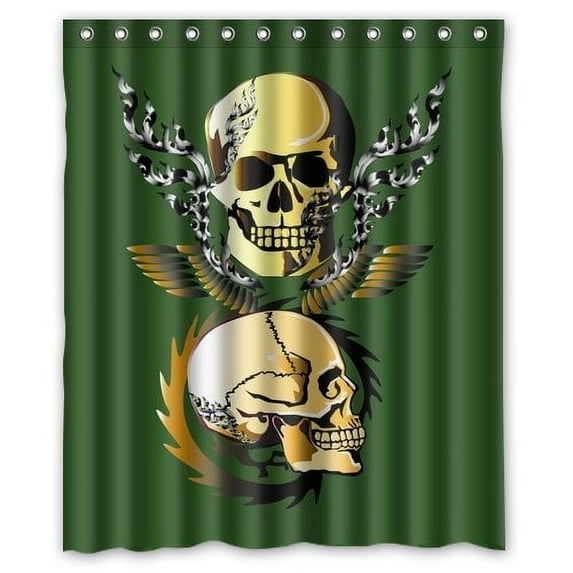 Libin Skull Waterproof Shower Curtain 66x72 inches