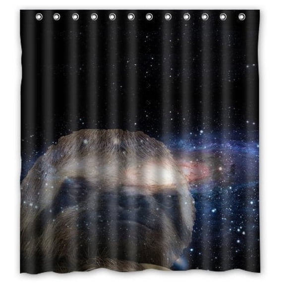 Libin Sloth Nebula Galaxy Space Universe Shower Curtain Polyester Fabric Bathroom Decorative Curtain Size 66x72 Inches