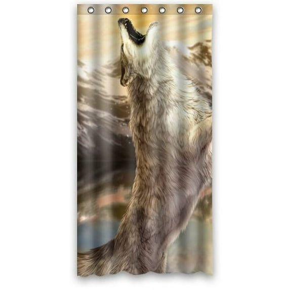 Libin Snow Wolf Skip The Roar Waterproof Bathroom Fabric Shower Curtain 36x72 inches