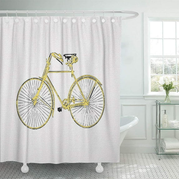 Libin Sofa Oatmeal Gold Yellow Patio Shower Curtain 60x72 inch