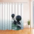 thumbnail image 1 of Libin Spa Black Pebble Seesaw Water Ripples Yoga Polyester Fabric Bath Curtain, Bathroom Shower Curtain 66x72 inches, 1 of 3