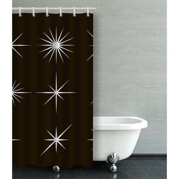Libin Sparkle Lights Stars Stars With Rays Explosion Fireworks Shower Curtain Bathroom Curtain 36x72 inches