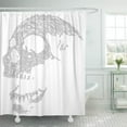 thumbnail image 1 of Libin Spooky Light Gray Skull Grey White Shower Curtain 60x72 inch, 1 of 3