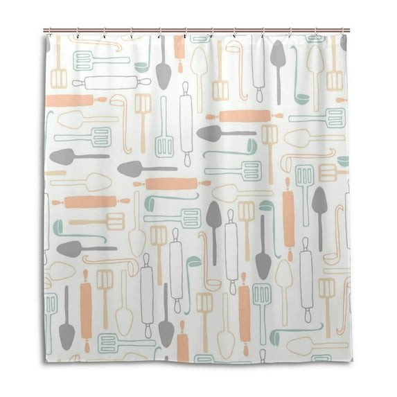 Libin Spoon Tile Shower Curtain Waterproof Bathroom Shower Curtain 60x72 inches