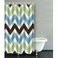 thumbnail image 1 of Libin Style Fashion Blue Spring Green Brown Chevron Patterns Invisible Bathroom Shower Curtain 48x72 inches, 1 of 3
