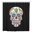 thumbnail image 1 of Libin Sugar Skull Dead Head Flower Shower Curtain 60x72 inch, 1 of 3