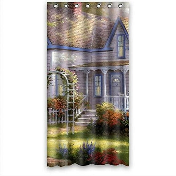 Libin Summer Garden Shower Curtain Polyester Fabric Bathroom Decorative Curtain Size 36x72 Inches