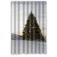 thumbnail image 1 of Libin Sunrise With Dreessed Trees Merry Christmas Shower Curtain Polyester Fabric Bathroom Decorative Curtain Size 48x72 Inches, 1 of 3