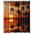 thumbnail image 1 of Libin Sunset Palm Tree Shower Curtain Polyester Fabric Bathroom Decorative Curtain Size 60x72 Inches, 1 of 3