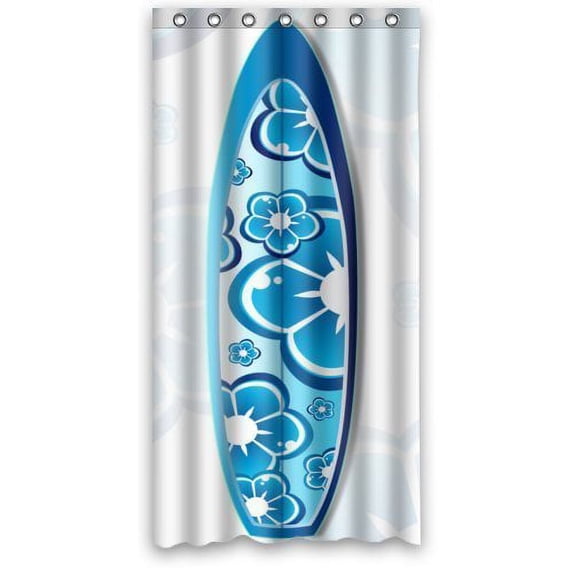 Libin Surf Board Shower Curtain Polyester Fabric Bathroom Decorative Curtain Size 36x72 Inches