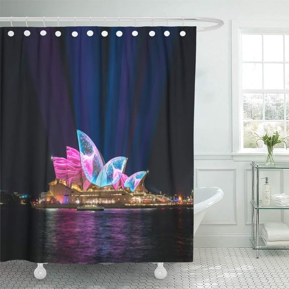 Libin Sydney Australia June The Opera House Has Colorful Projected Shower Curtain 60x72 inch