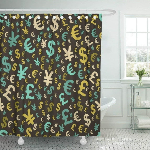Libin Symbol Abstract with Money Currency Finance Cash American Bank Banking Bill Shower Curtain 60x72 inch