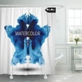 thumbnail image 1 of Libin Symmetry Test Abstract Hand Watercolor Ink Rorschach Blot Psychology Shower Curtain 60x72 inch, 1 of 3