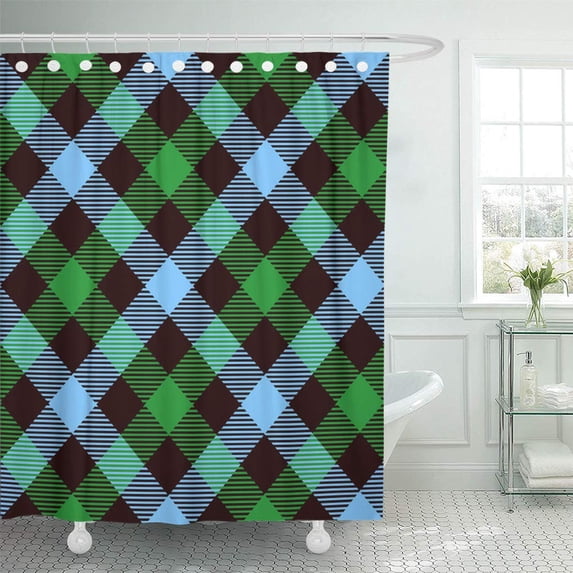 Libin Tartan for Tiles Suits and House Interior As Well Shower Curtain 60x72 inch