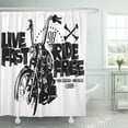 thumbnail image 1 of Libin Tee Biker Motorcycles and Stamp Effect for Motorbike Vintage Shower Curtain 66x72 inch, 1 of 3