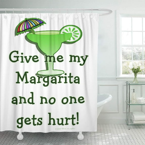 Libin Tequila Funny Cocktail Give Me My Margarita Vrc Salt Shower Curtain 60x72 inch